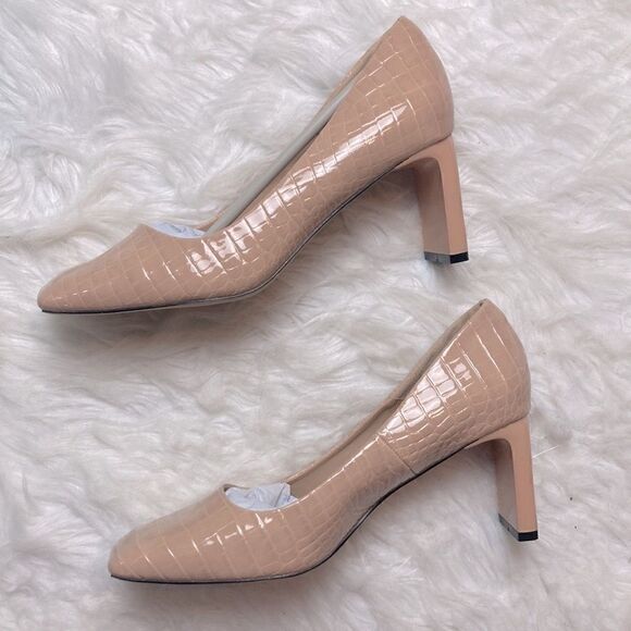 Rilista Square Toe Heels Chunky Low Block Heel Slip-on Party Office Dress Pumps - Picture 2 of 12